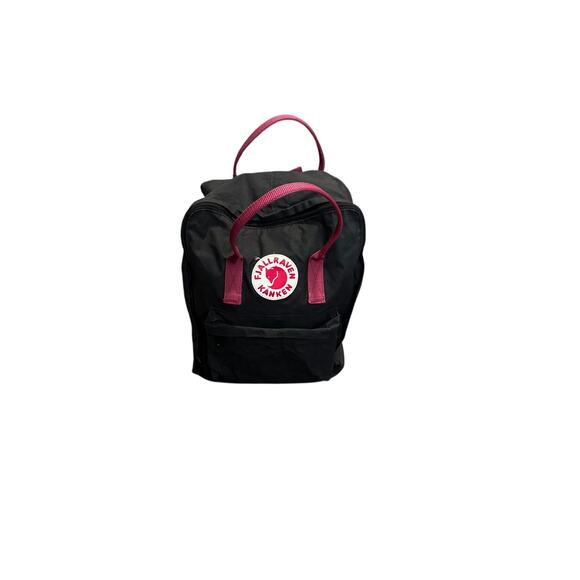 Fjällräven Kånken Classic Backpack Black with Red Handles & Straps – 14” x 10” - Picture 3 of 6